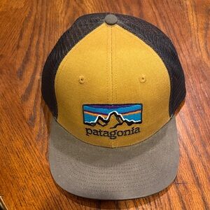 Patagonia Mustard and Gray Trucker Hat